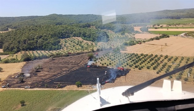 Çanakkale'de tarım arazisinde yangın